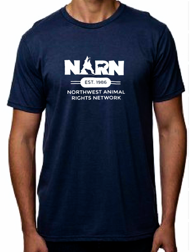 SALE! 50% 0ff! Collegiate Design T-shirt, Navy – NARN – Northwest Animal  Rights Network